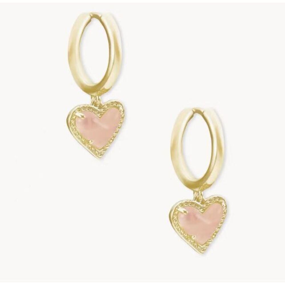 Kendra Scott Pink Heart Pendant Earrings